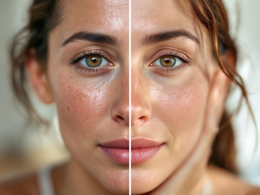 Skin before and after