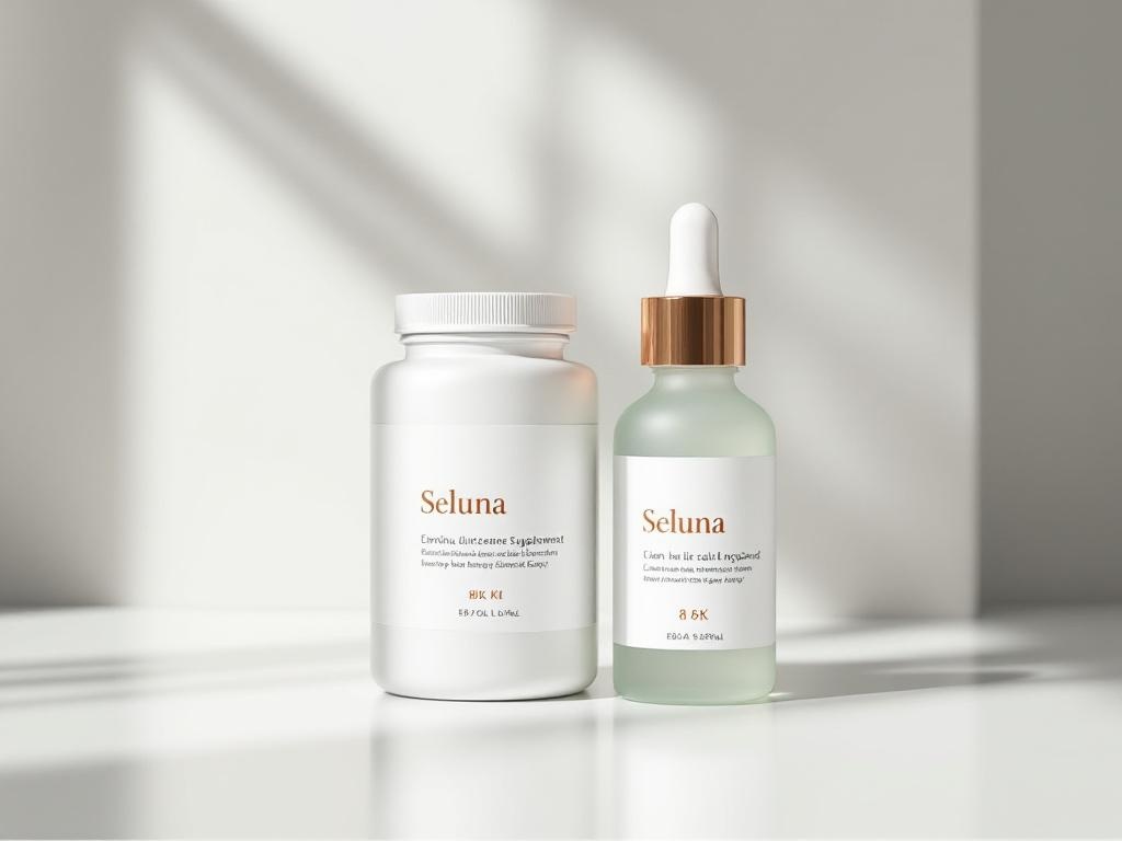 Seluna Bundle — supplement bottle and serum